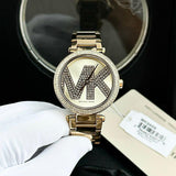 Buy Shop Michael Kors Parker Pave Gold Dial Gold Steel Strap Watch for Women - MK6659 USA Online