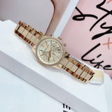 Buy Shop Michael Kors Ritz Chronograph Gold Dial Gold Steel Strap Watch For Women - MK6597 USA Online