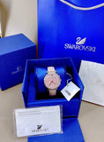 Swarovski Passage Chrono Pink Dial Pink Leather Strap Watch for Women - 5580352