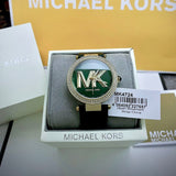 Buy Shop Michael Kors Parker Green Dial Green Leather Strap Watch For Women - MK4724 USA Online