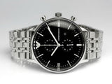 Buy Shop Emporio Armani Gianni Chronograph Black Dial Silver Steel Strap Watch For Men - AR80009 USA Online