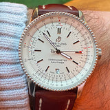 Buy Shop Breitling Navitimer 1 Automatic 41mm White Dial Brown Leather Strap Mens Watch - A17326211G1P1 USA Online