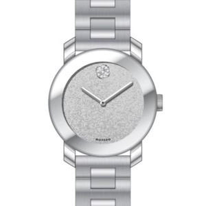 Buy Shop Movado Bold Crystal Dot Silver Dial Silver Steel Strap Watch For Women - 3600334 USA Online