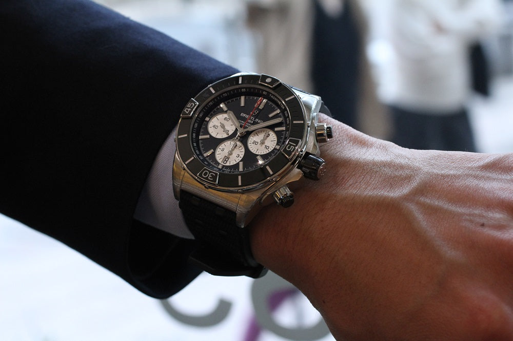 Buy Shop Breitling Super Chronomat B01 44 Black Dial Black Rubber Strap Watch for Men - AB0136251B1S1 USA Online