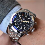 Buy Shop Breitling Super Avi B04 Chronograph GMT 46 P-51 Mustang Black Dial Silver Steel Strap Watch for Men - AB04453A1B1A1 USA Online