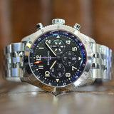 Buy Shop Breitling Super Avi B04 Chronograph GMT 46 P-51 Mustang Black Dial Silver Steel Strap Watch for Men - AB04453A1B1A1 USA Online