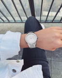 Buy Shop Calvin Klein Steady Silver Dial Silver Steel Strap Watch for Women - K7Q21146 USA Online