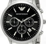Buy Shop Emporio Armani Classic Chronograph Black Dial Silver Steel Strap Watch For Men - AR2434 USA Online