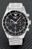 Buy Shop Emporio Armani Sportivo Chronograph Black Dial Silver Steel Strap Watch For Men - AR5984 USA Online