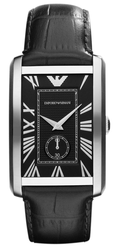 Buy Shop Emporio Armani Classic Analog Black Dial Black Leather Strap Strap Watch For Men - AR1604 USA Online
