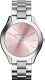 Buy Shop Michael Kors Slim Runway Quartz Pink Dial Silver Steel Strap Watch For Women - MK3380 USA Online