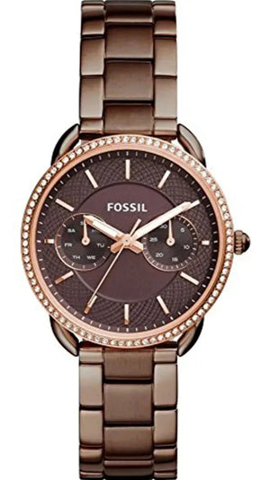 Buy Shop Fossil Tailor Analog Brown Dial Brown Steel Strap Watch for Women - ES4258 USA Online