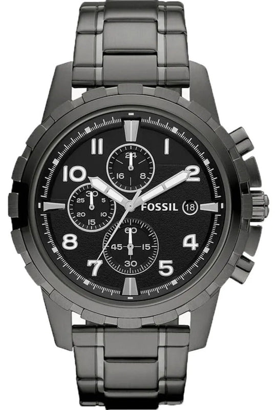 Buy Shop Fossil Dean Chronograph Black Dial Black Steel Strap Watch for Men - FS4721 USA Online