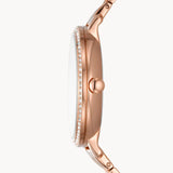 Buy Shop Fossil Jacqueline Analog Moonphase Mother of Pearl White Dial Rose Gold Steel Strap Watch for Women - ES5165 USA Online