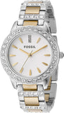 Buy Shop Fossil Jesse Crystals White Dial Two Tone Steel Strap Watch for Women - ES2409 USA Online