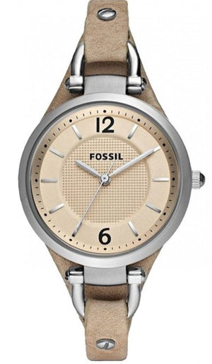 Buy Shop Fossil Georgia Bone Grey Dial Beige Leather Strap Watch for Women - ES2830 USA Online