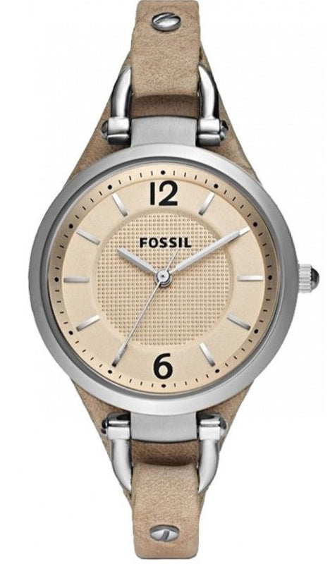 Buy Shop Fossil Georgia Bone Grey Dial Beige Leather Strap Watch for Women - ES2830 USA Online