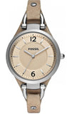 Buy Shop Fossil Georgia Bone Grey Dial Beige Leather Strap Watch for Women - ES2830 USA Online