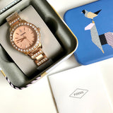 Buy Shop Fossil Jesse Crystal Rose Gold Dial Rose Gold Steel Strap Watch for Women - ES3020 USA Online