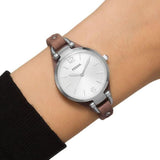 Buy Shop Fossil Georgia White Dial Brown Leather Strap Watch for Women - ES3060 USA Online
