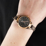 Buy Shop Fossil Georgia Smoke Grey Dial Grey Leather Strap Watch for Women - ES3077 USA Online