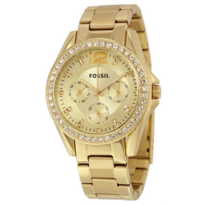 Buy Shop Fossil Riley Gold Dial Gold Steel Strap Watch for Women - ES3203 USA Online