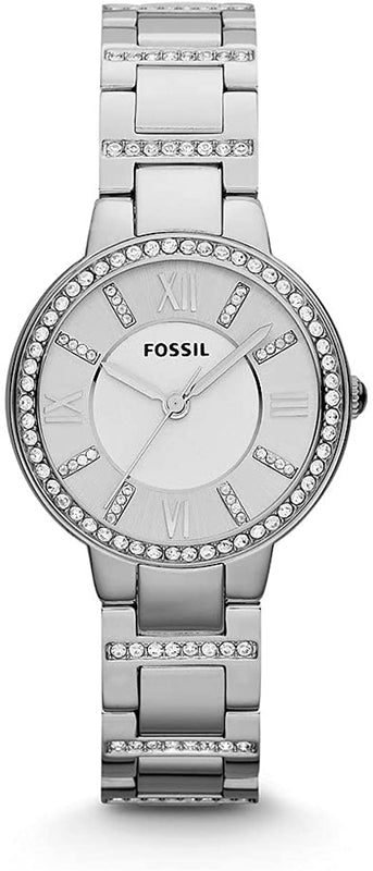 Buy Shop Fossil Virginia Silver Dial Silver Steel Strap Watch for Women - ES3282 USA Online