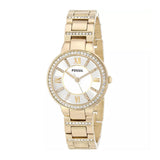 Buy Shop Fossil Virginia White Dial Gold Steel Strap Watch for Women - ES3283 USA Online