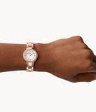 Buy Shop Fossil Virginia White Dial Rose Gold Steel Strap Watch for Women - ES3284 USA Online