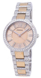 Buy Shop Fossil Virginia Rose Gold Dial Two Tone Steel Strap Watch for Women - ES3405 USA Online
