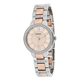 Buy Shop Fossil Virginia Rose Gold Dial Two Tone Steel Strap Watch for Women - ES3405 USA Online