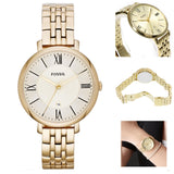 Buy Shop Fossil Jacqueline White Dial Gold Steel Strap Watch for Women - ES3434 USA Online
