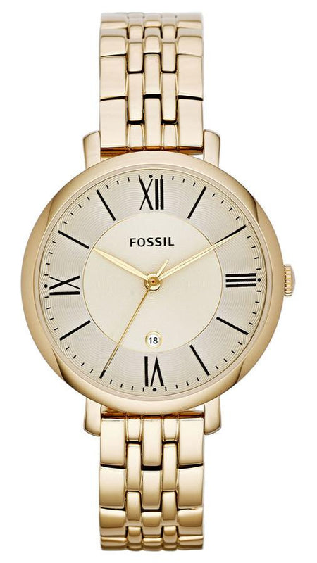 Buy Shop Fossil Jacqueline White Dial Gold Steel Strap Watch for Women - ES3434 USA Online