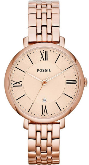 Buy Shop Fossil Jacqueline Rose Gold Dial Rose Gold Steel Strap Watch for Women - ES3435 USA Online