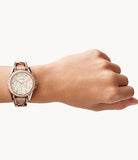 Buy Shop Fossil Riley White Dial Sand Leather Strap Watch for Women - ES3466 USA Online