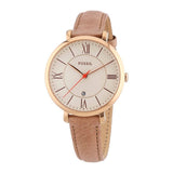 Buy Shop Fossil Jacqueline White Dial Brown Leather Strap Watch for Women - ES3487 USA Online