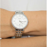 Buy Shop Fossil Jacqueline White Dial Silver Steel Strap Watch for Women - ES3545 USA Online