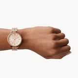 Buy Shop Fossil Jacqueline Rose Gold Dial Rose Gold Steel Strap Watch for Women - ES3546 USA Online