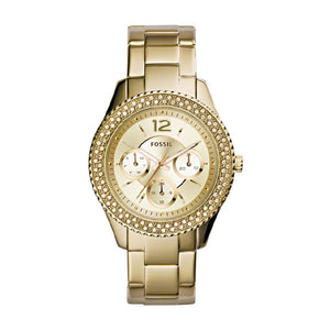 Buy Shop Fossil Stella Multifunction Gold Dial Gold Steel Strap Watch for Women - ES3589 USA Online