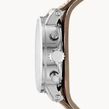 Buy Shop Fossil Boyfriend Chronograph White Dial Brown Leather Strap Watch for Women - ES3625 USA Online