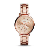 Buy Shop Fossil Jacqueline Rose Gold Dial Rose Gold Steel Strap Watch for Women - ES3665 USA Online