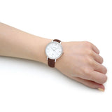 Buy Shop Fossil Jacqueline White Dial Brown Leather Strap Watch for Women - ES3708 USA Online