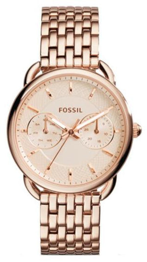 Buy Shop Fossil Tailor Rose Gold Dial Rose Gold Stainless Steel Strap Watch for Women - ES3713 USA Online