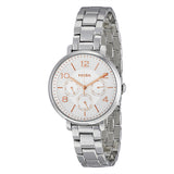 Buy Shop Fossil Jacqueline Multifunction White Dial Silver Steel Strap Watch for Women - ES3738 USA Online