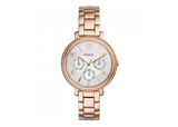 Buy Shop Fossil Jacqueline Multi Function Mother of Pearl Dial Rose Gold Steel Strap Watch for Women - ES3757 USA Online