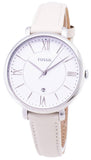 Buy Shop Fossil Jacqueline White Dial Beige Leather Strap Watch for Women - ES3793 USA Online