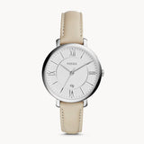 Buy Shop Fossil Jacqueline White Dial Beige Leather Strap Watch for Women - ES3793 USA Online