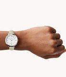 Buy Shop Fossil Jacqueline White Dial Beige Leather Strap Watch for Women - ES3793 USA Online