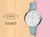 Buy Shop Fossil Jacqueline White Dial Light Blue Leather Strap Watch for Women - ES3821 USA Online