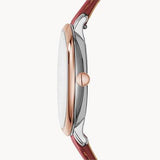 Buy Shop Fossil Jacqueline White Dial Brown Leather Strap Watch for Women - ES3842 USA Online